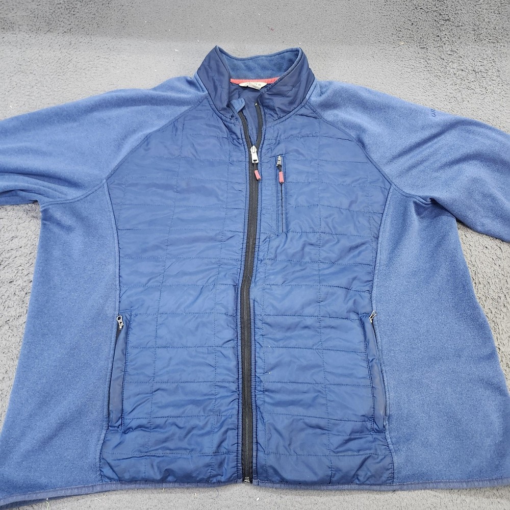 Orvis Classic Collection Jacket Mens 2XL Blue Quilted Fleece Full Zip Outdoor