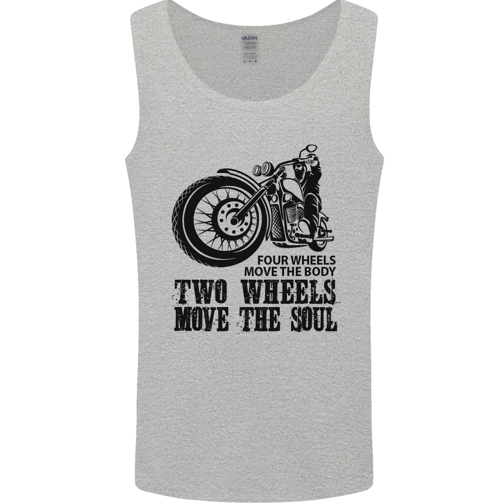 Two Wheels Move the Soul Motorcycle Biker Mens Vest Tank Top
