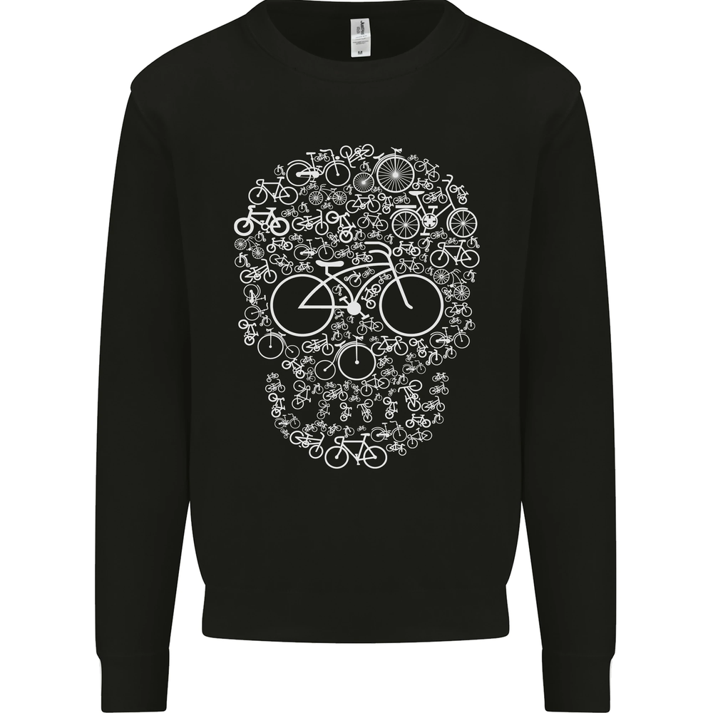 A Skull Made with Bicycles Cyclist Cycling Mens Sweatshirt Jumper