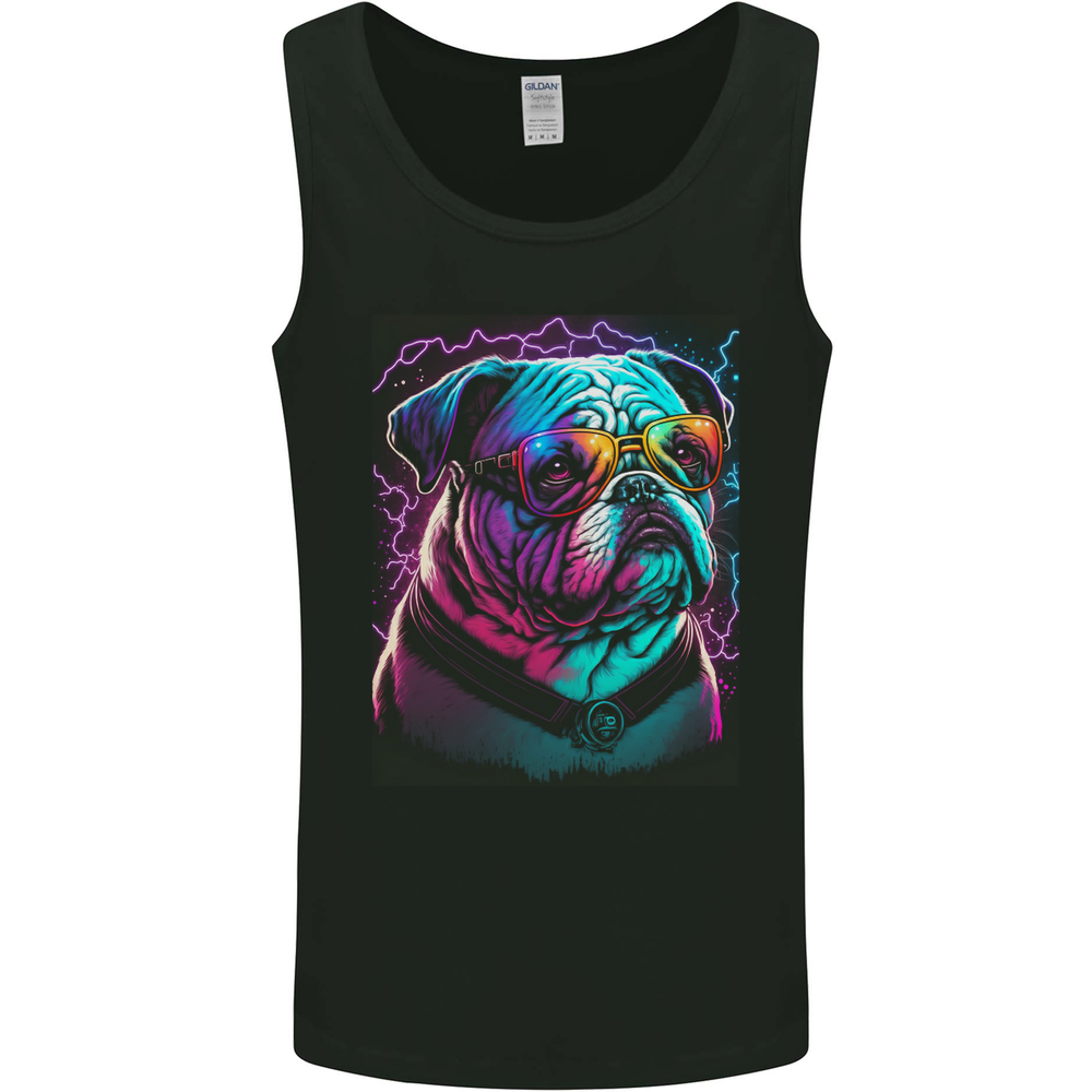 A Cool Bulldog With Glasses Dog Mens Vest Tank Top