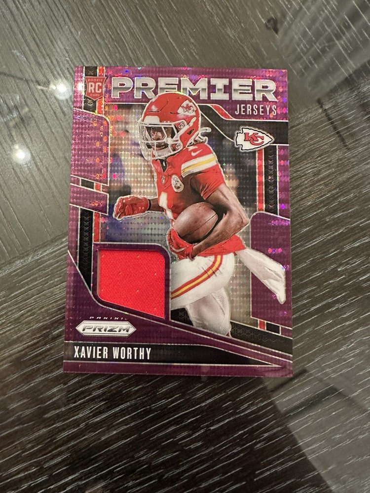 2024 Panini Prizm - Premier Jerseys Purple Pulsar Prizm #PJ-XWY Xavier Worthy RC