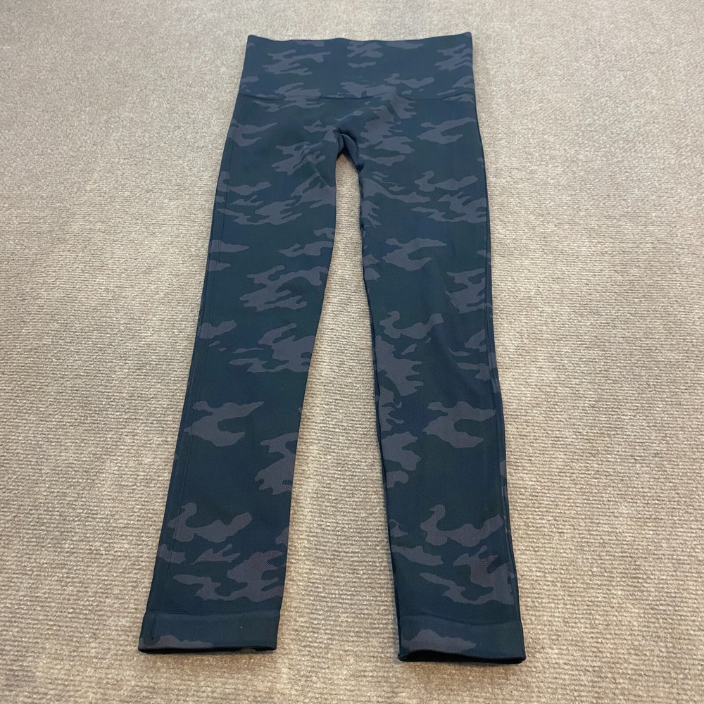 Spanx Women's Medium Black Camo High Waist Seamless Stretch Leggings