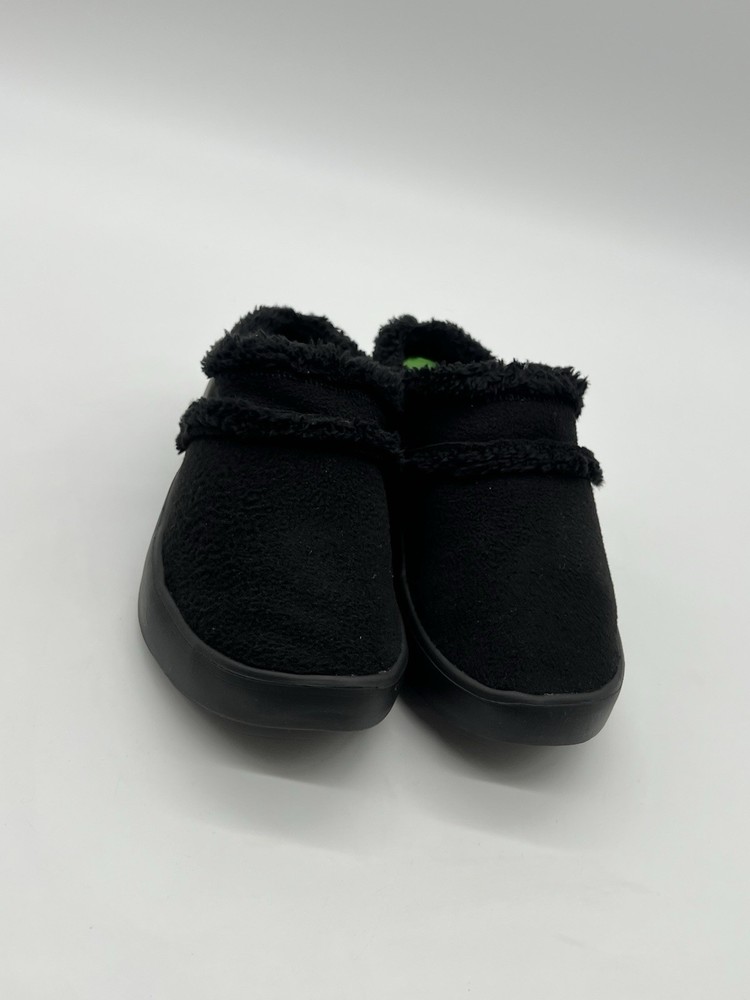 Oofos OOcoozie Low Womens Fleece Mule Slippers 10 Black Comfort Recovery Shoes