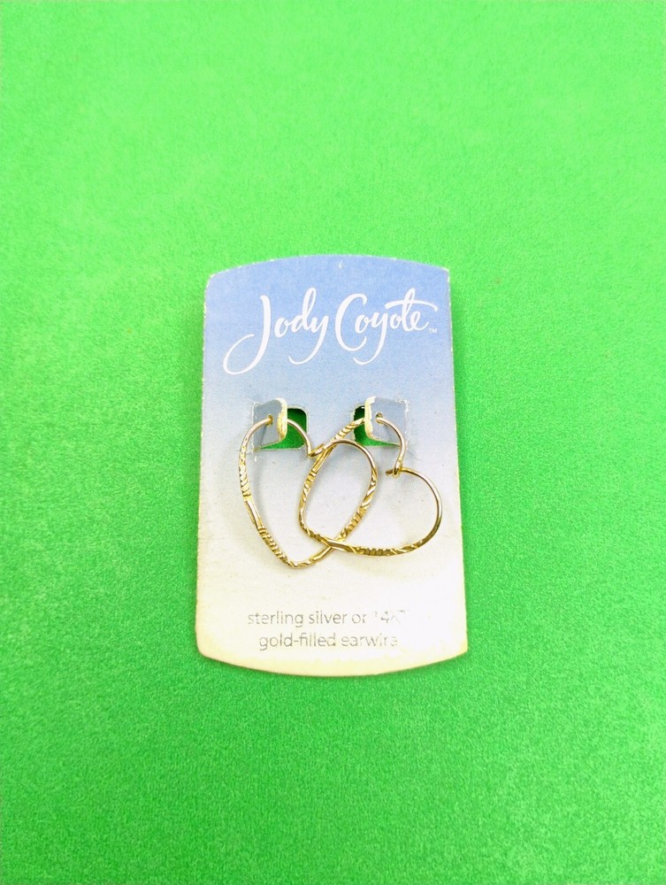 Jody Coyote 14k Gold Filled Wire Heart Dangle Earrings