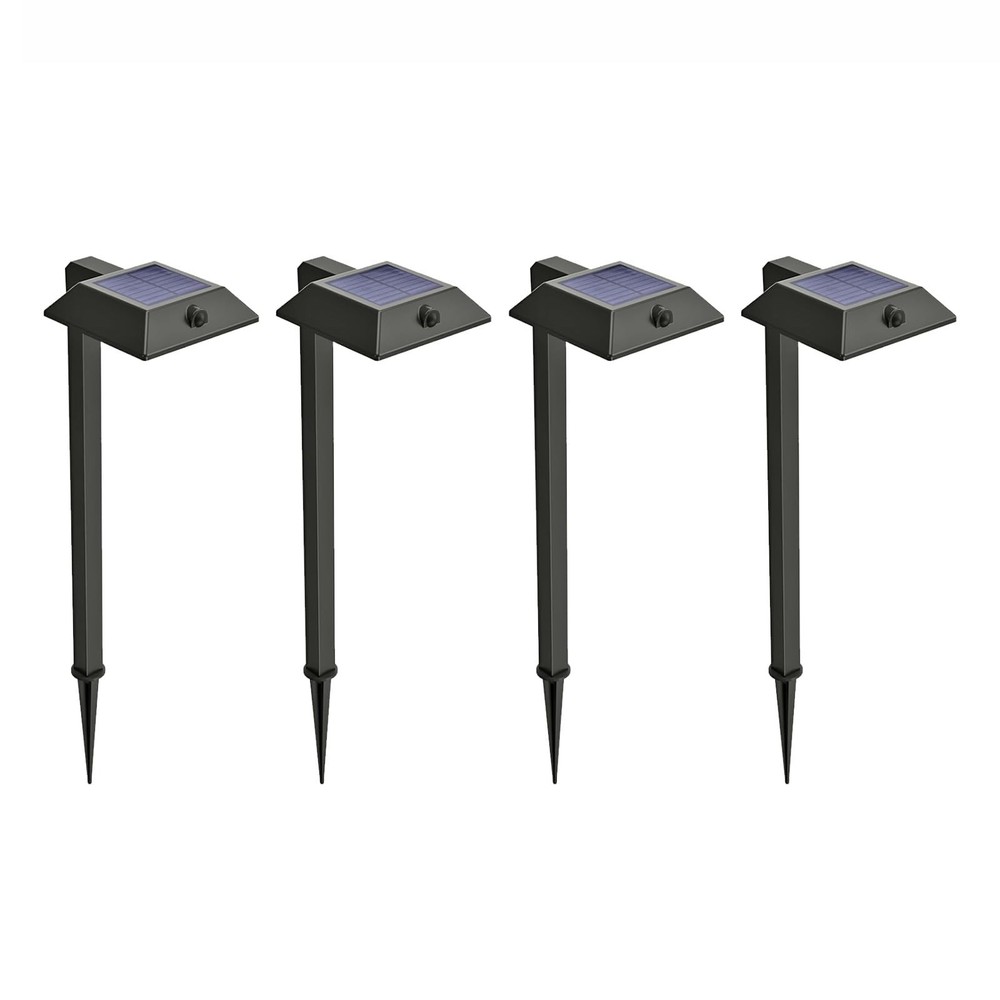 Mesh Linkable Series 4-Pack Solar LED Security Pathway Light w/ LiFePO4 Batte...