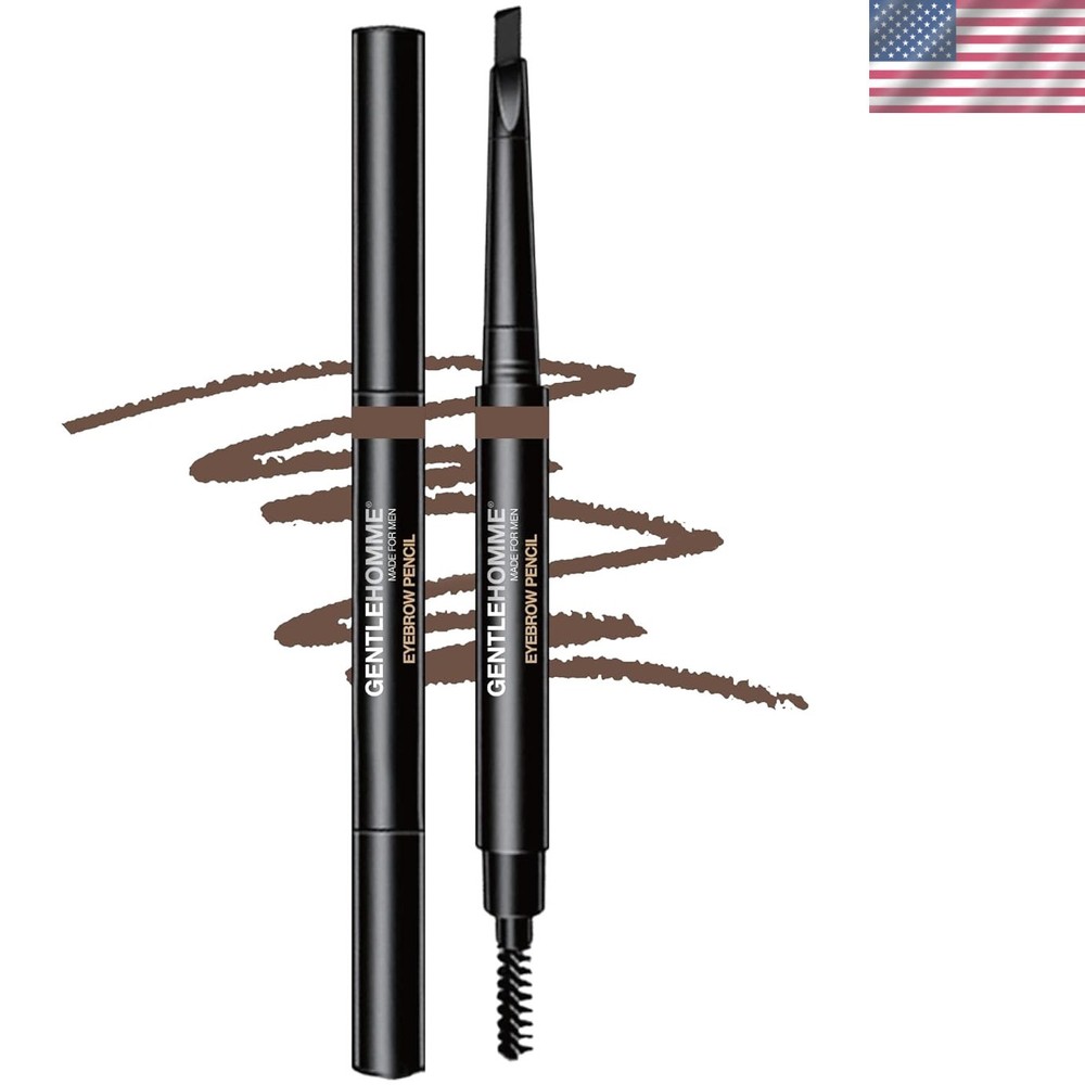 2 Pack Men's Eyebrow Pencil: Ultra-Thin Brush & Smudge Proof for All-Day Wear