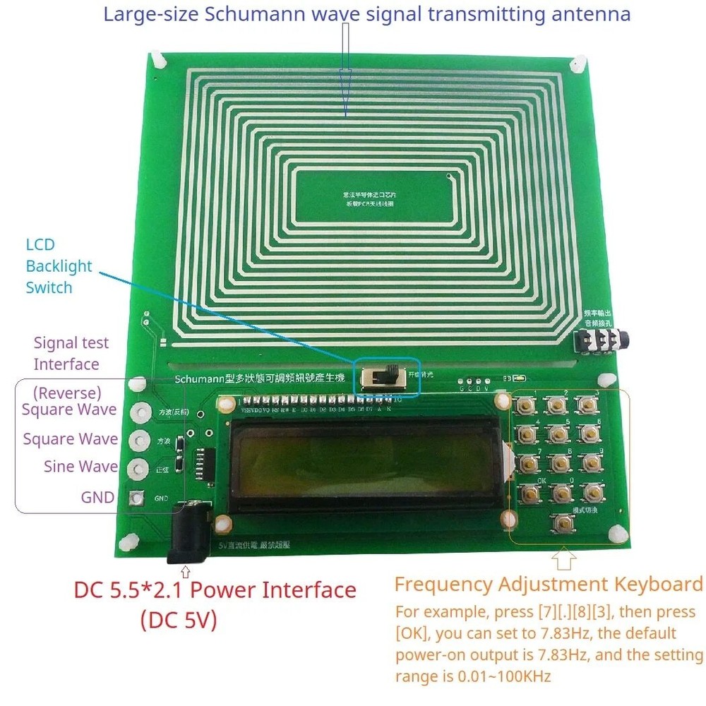 Schumann Sine Wave Resonance Generator Ultra-Low Frequency Pulse Generator