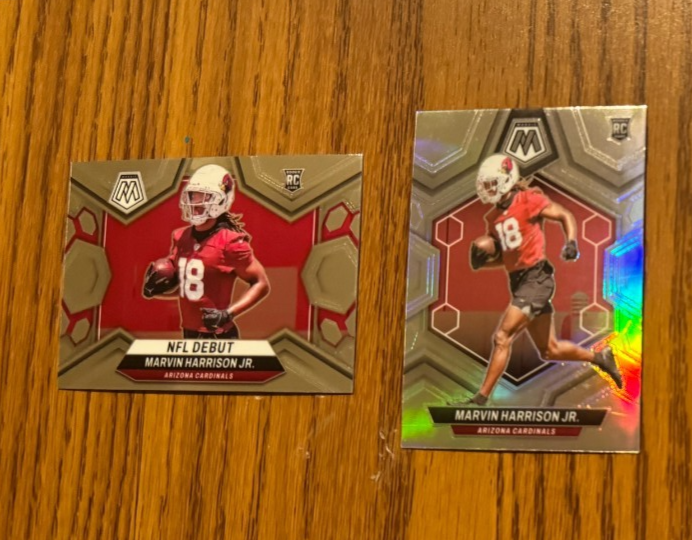 Marvin Harrison Jr. Mosaic Rookie Card Lot of 2: Silver Prizm + Base NFL Debut