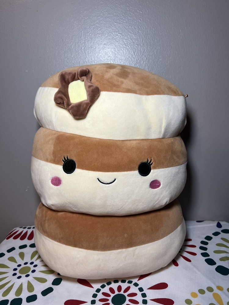 Squishmallows Original 12-Inch Rayen Pancake 3-Stack with Butter Flower - Plush