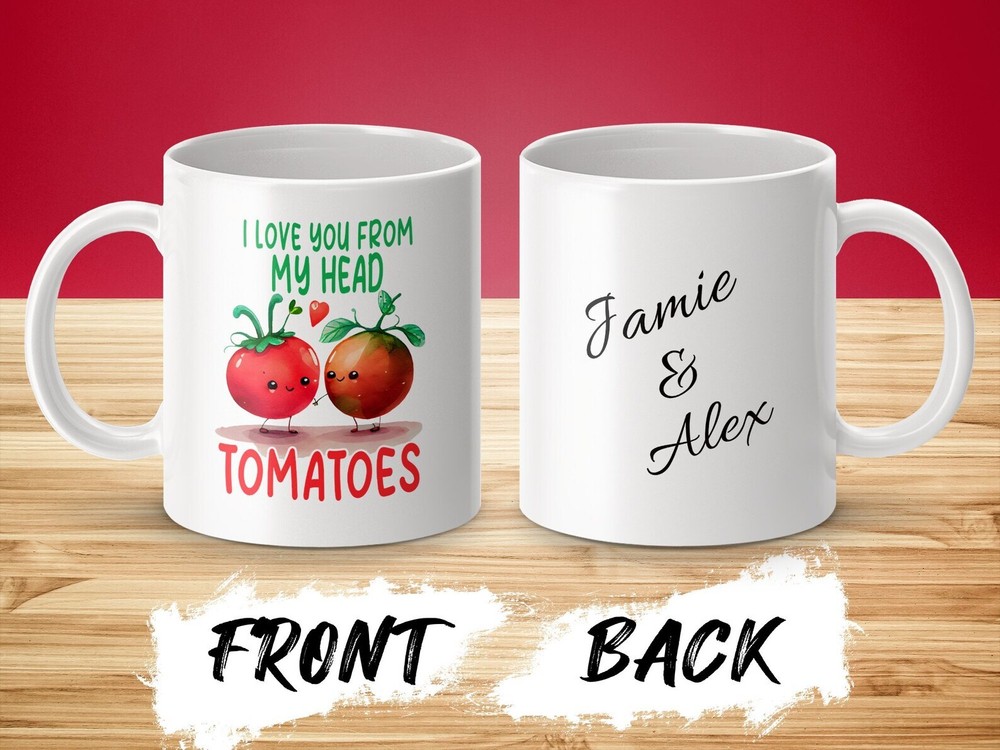 Personalized Valentine's Day Mug With Custom Names Personalized Couples Tomato M