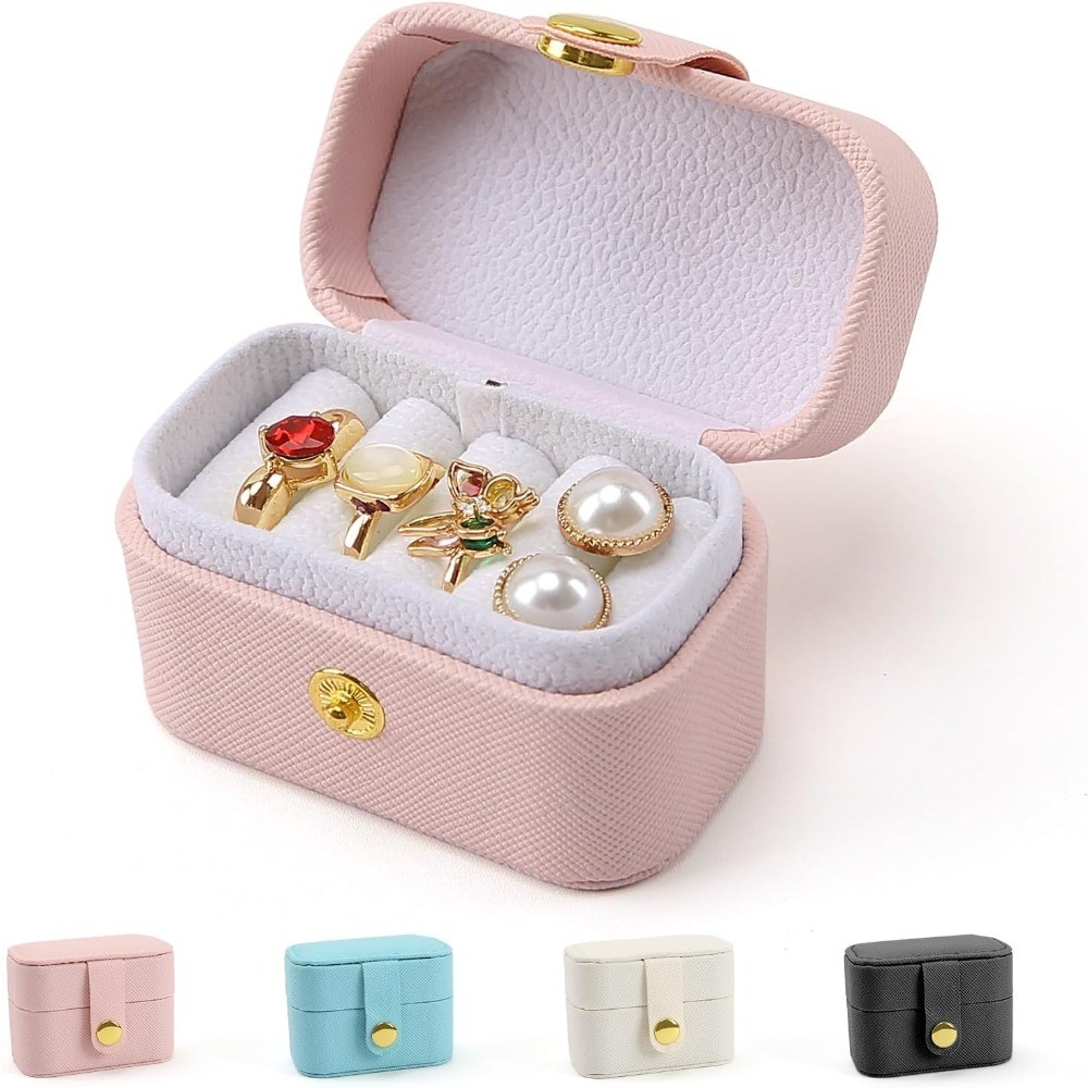 Portable Travel Jewelry Case Mini Jewelry Organizer Box with Ring Holder for