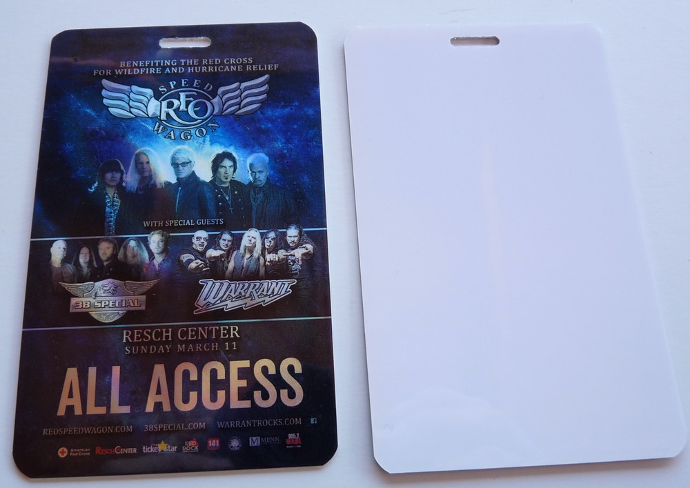 REO Speedwagon Warrant 2018 Concert Tour All Access Backstage Pass Laminate D22