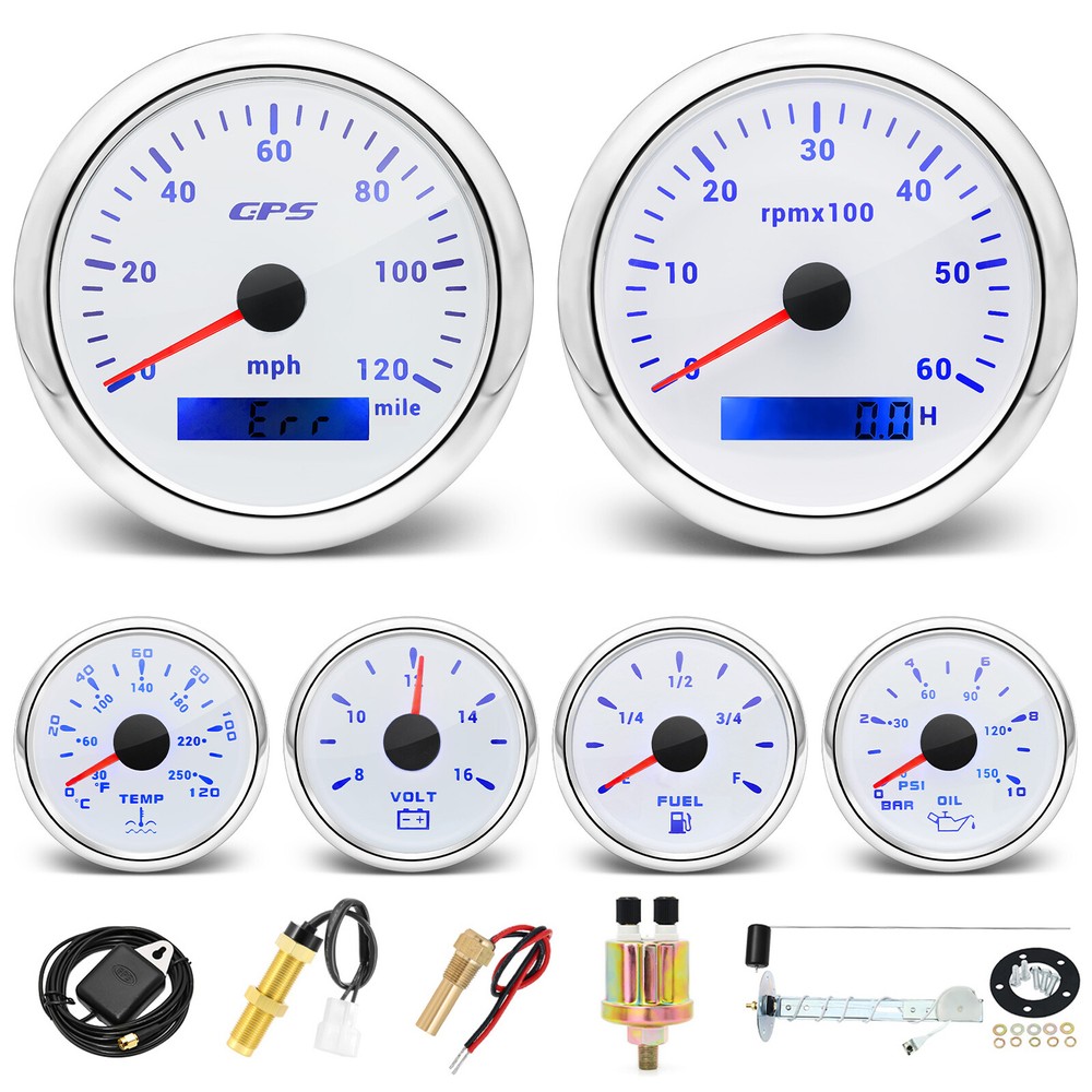 85mm GPS Speedometer 120MPH with Tachometer & Gauge Set
