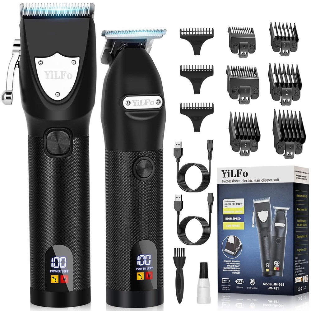 Hair Clippers for Men - Professional Barber Clippers, LED Display Trimmer, T ...