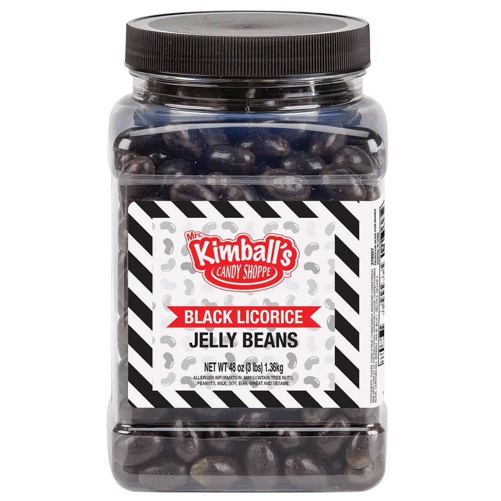 Mrs Kimballs Black Licorice Jelly Beans in a Jar