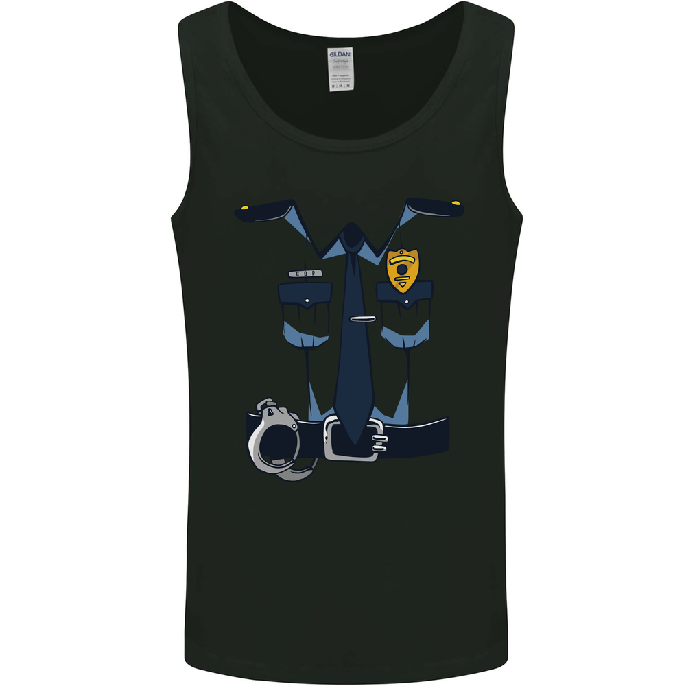 Police Stag Do Fancy Dress Costume Mens Vest Tank Top Outfit
