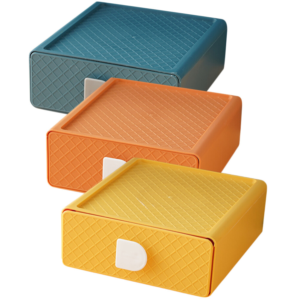 3-Piece Makeup Organizer with Storage Drawer for Nail Polish Essentials