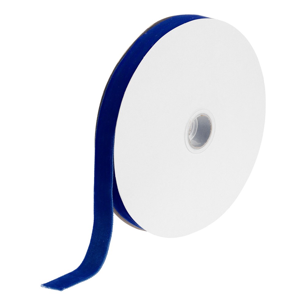 Velvet Ribbon 3/4 Inch x 25 Yard Single Face Spool Silky Fabric Dark Blue