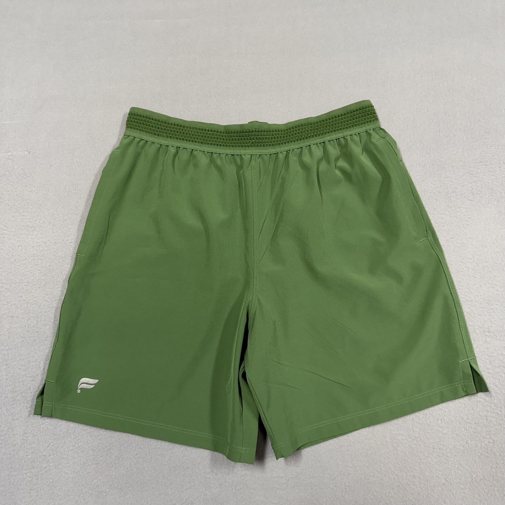 Fabletics shorts mens medium green Gym athletic performance running 7