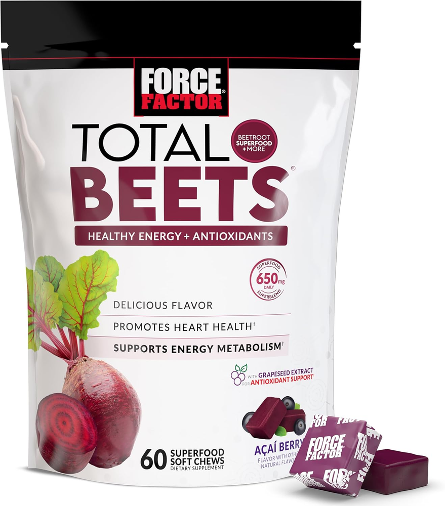 Total Beets Soft Chews with Beetroot Nitrates L Citrulline Grapeseed Extract