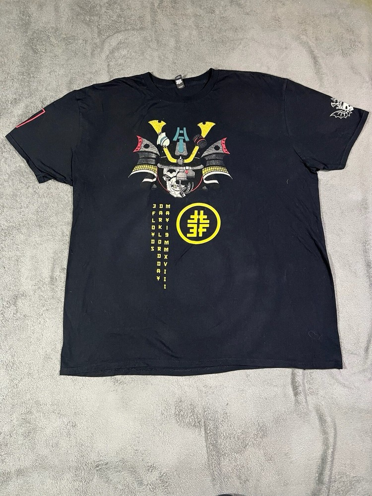 Three Floyd's 2018 Dark Lord Day Samurai Design Black Short Sleeve Shirt 2XL