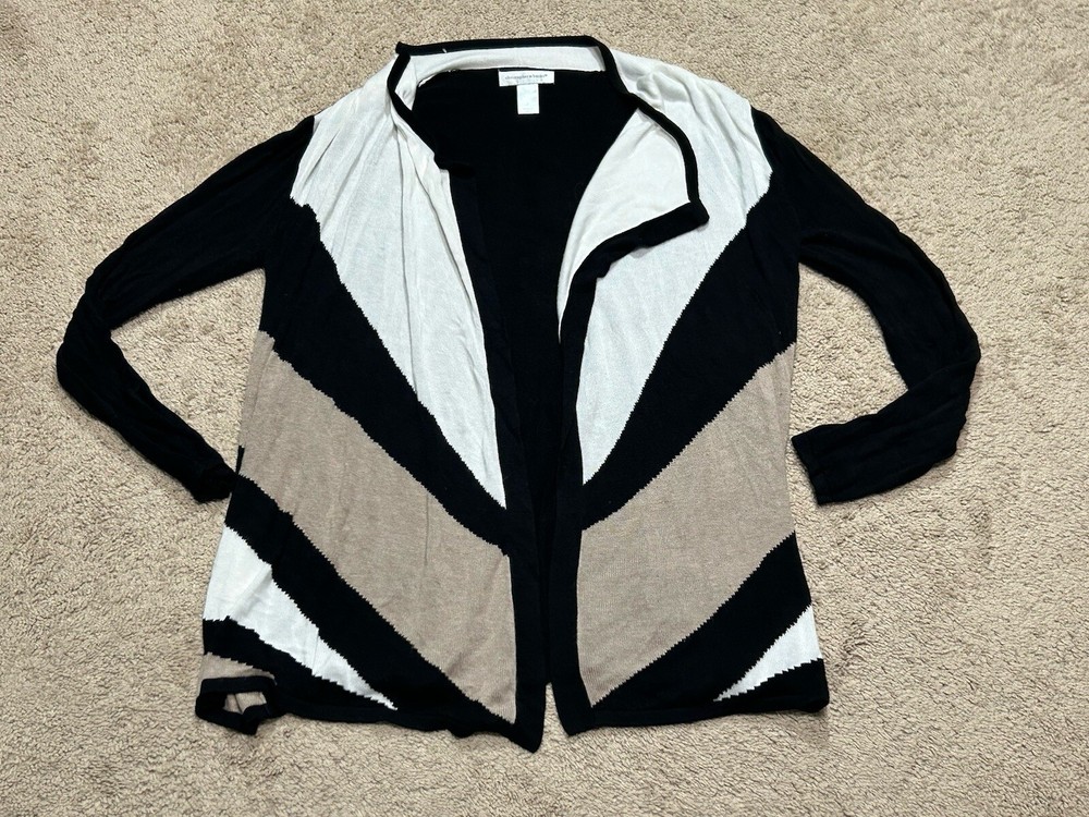 Christopher & Banks Womens Shirt/Cardigan Sz Small Multicolor Colorblock Classic
