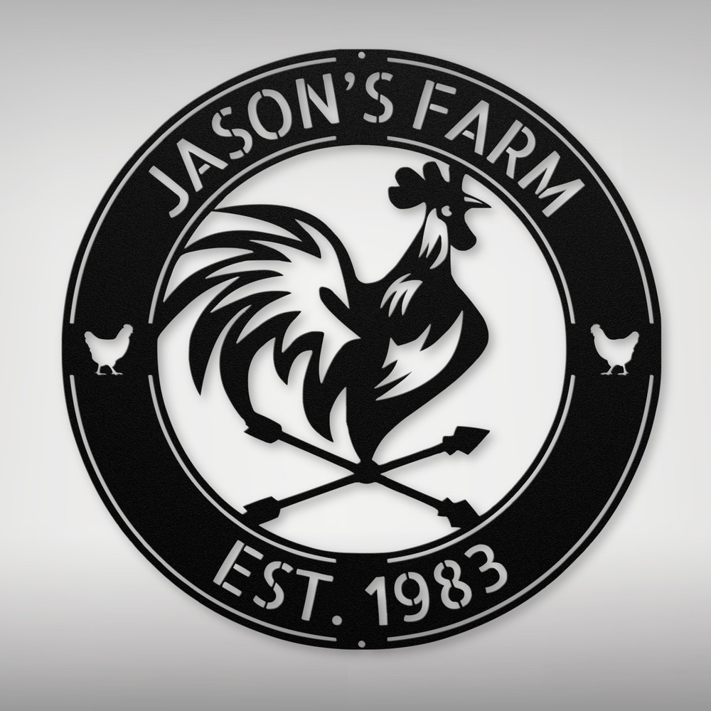 Custom Cock Metal Sign Unique Farmhouse Coop Decor for Home and Office