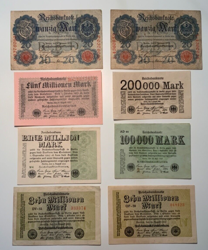 Vintage banknote lot from Germany.