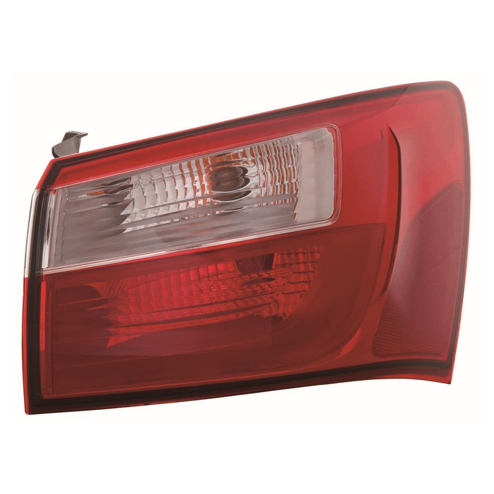 12-17 Kia Rio Right Tail Light Brake Lamp with Chrome Housing and Red Clear Lens