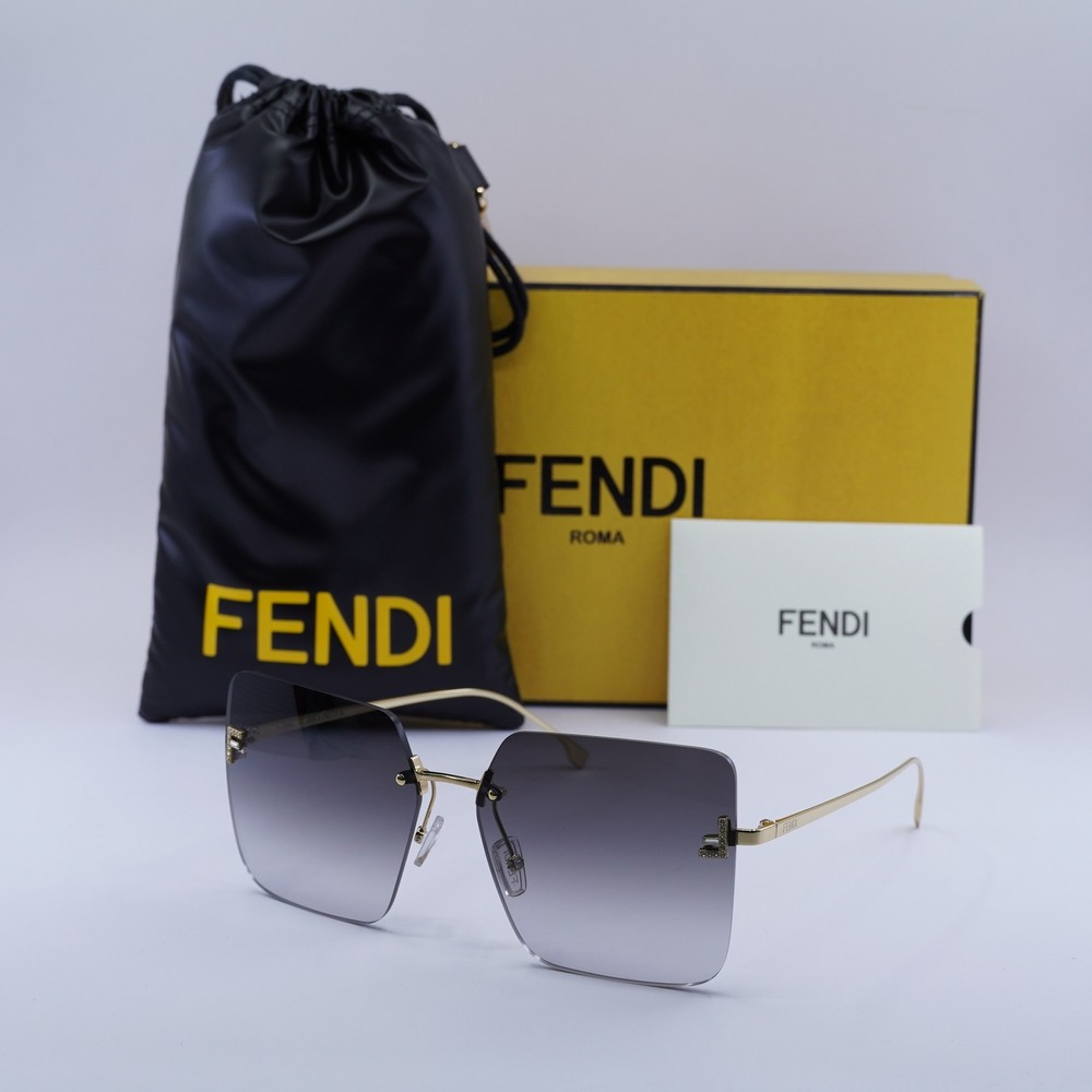 Fendi FE4082US 30B Gold Gradient Smoke Sunglasses 59-15-135 Authentic New