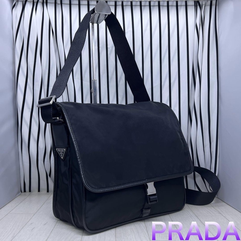 Prada A4 Crossbody Shoulder Bag with Spacious Storage