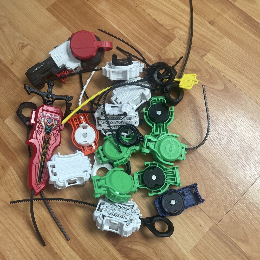 Hasbro Beyblade Mixed Lot with Launchers and Rip Cord 14 Pieces AS IS  