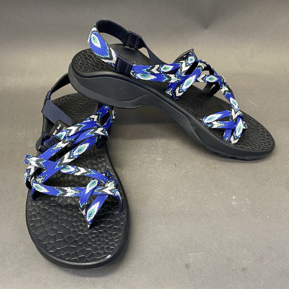 Chaco ZX2 Classic Yampa Teal Green White Toe Loop Sandals Size 10  
