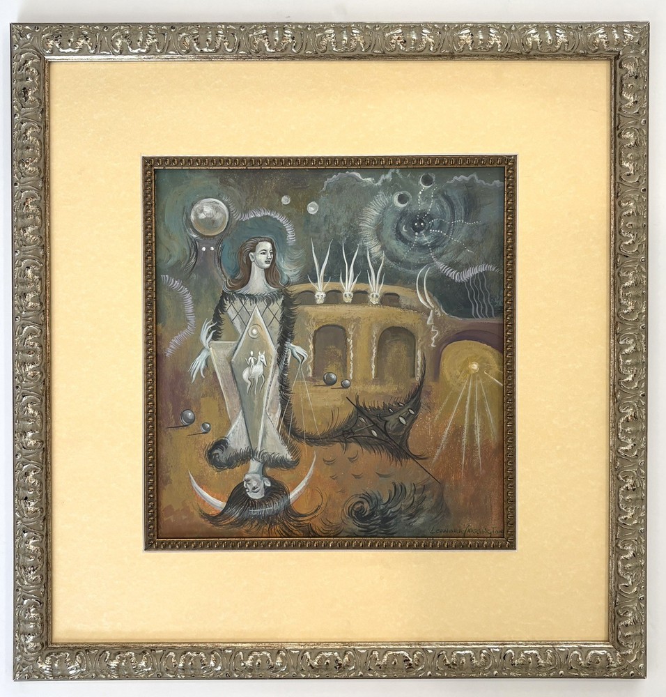 Leonora Carrington Mixed Media/Oil on paper. in the style of. 1917-2011 signed.