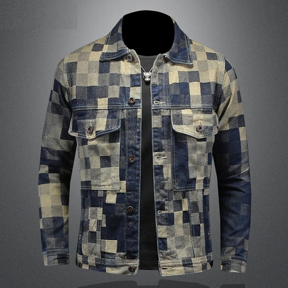 Men's Trendy Denim Bomber Jacket - Stylish Streetwear Coat