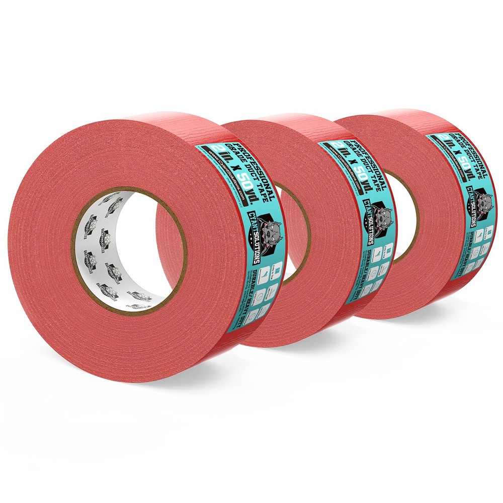 3 Packs of Red Duct Tape Heavy Duty, 2 Inches x 50 Yards Per Roll, 150 Yards