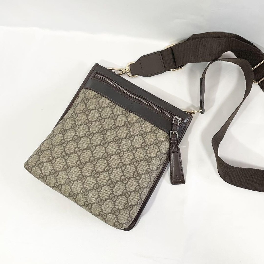 Gucci GG Supreme Shoulder Bag Crossbody Sacoche Used Authentic