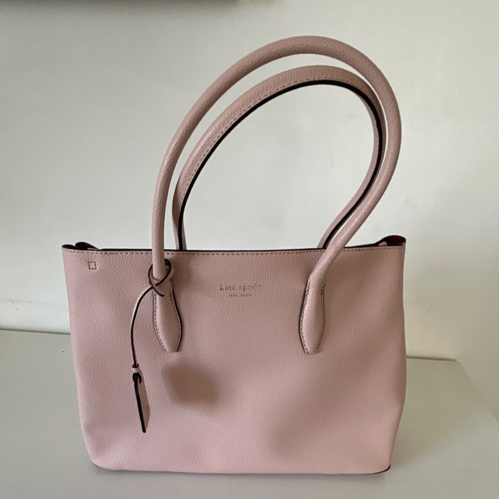 kate spade new york Pink Pebbled Satchel Tag Accent Double Handles