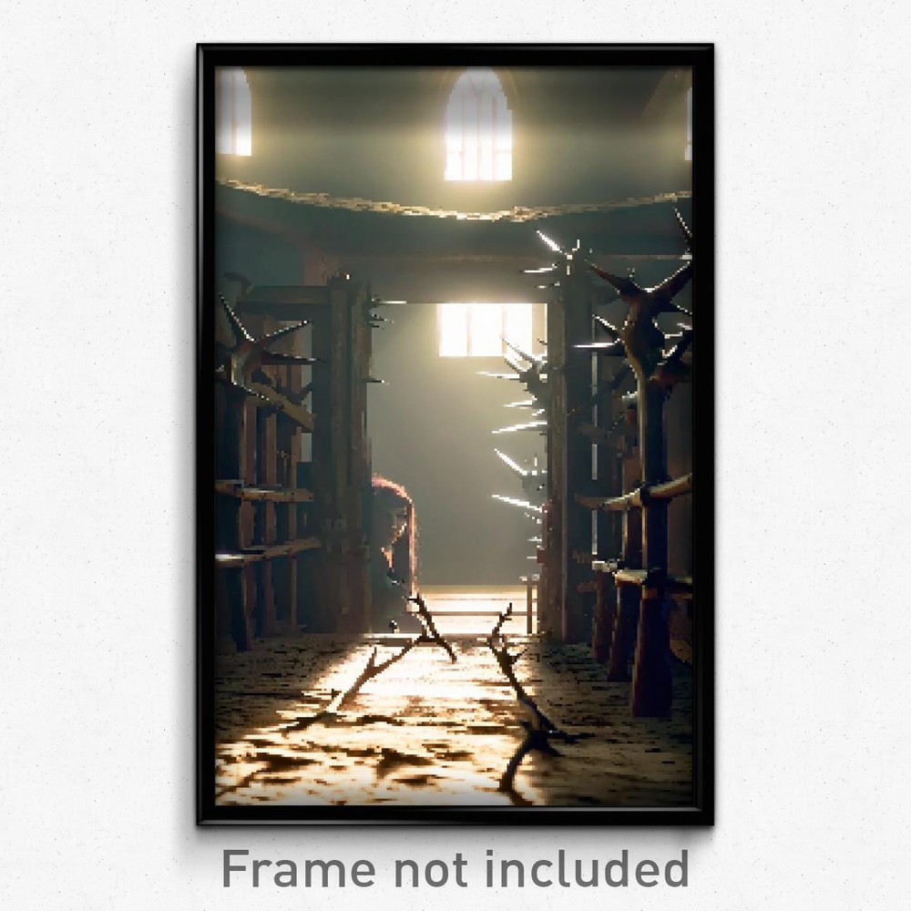 8 Bit Psychedelic Pixel Art Poster - Thorny Stable Trippy Video Game Print