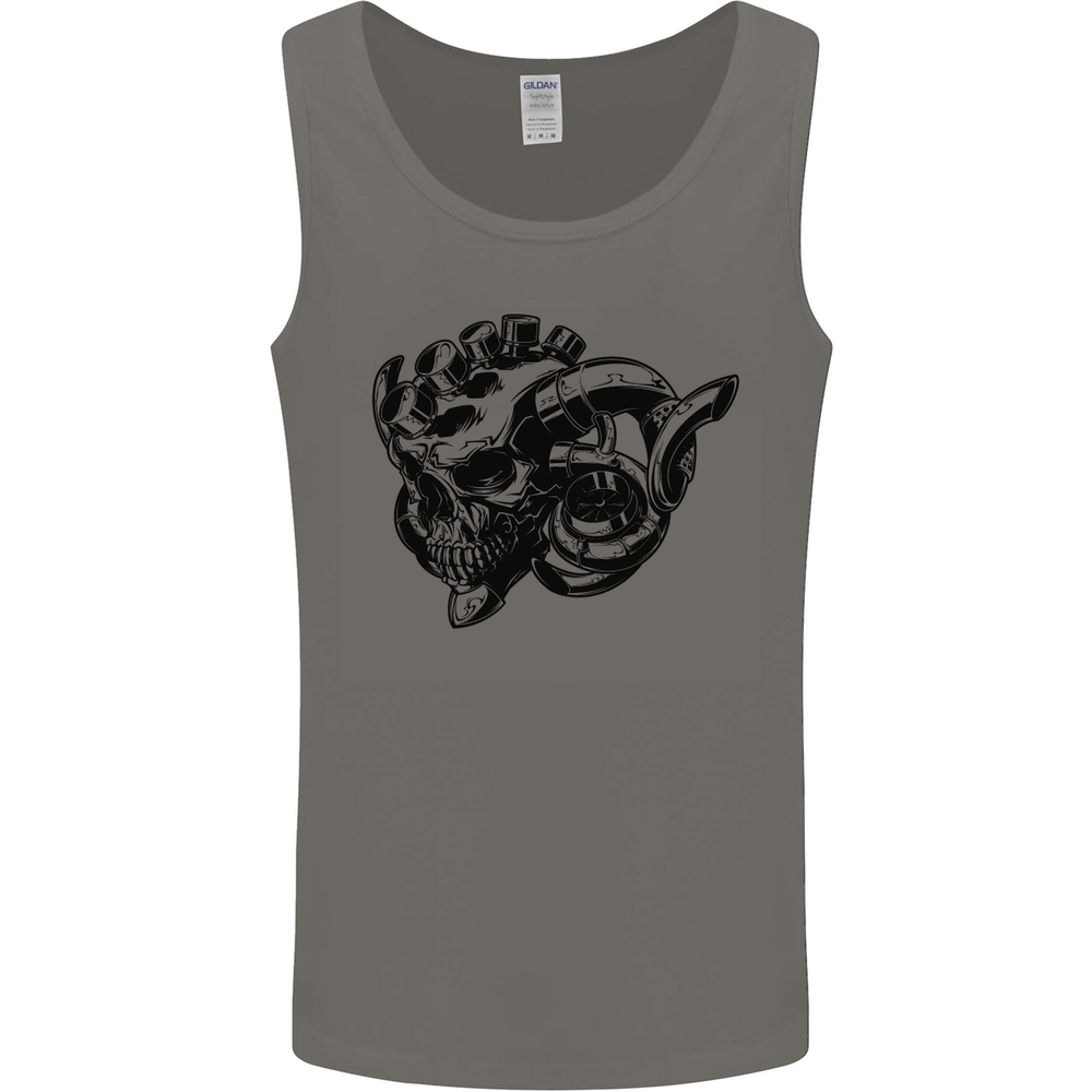 Turbo Skull Car Enthusiast Engine Drifting Mens Vest Tank Top