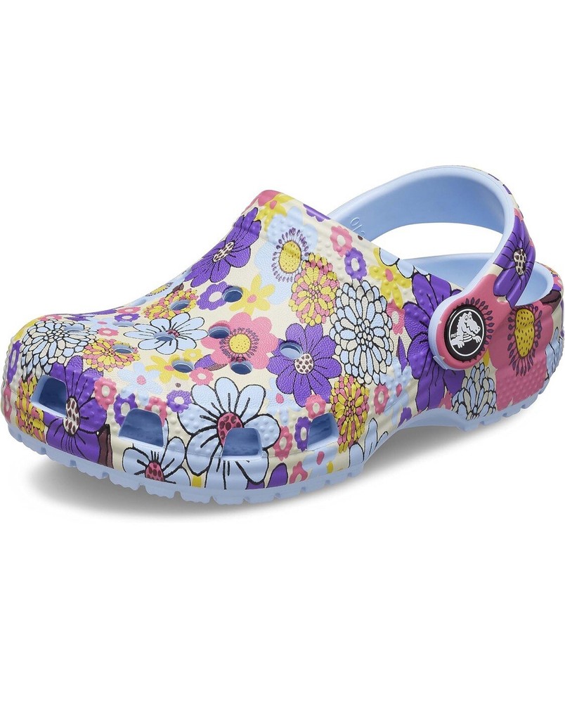 Crocs Classic Seasonal Print Clogs, Blue Calcite/Multi, 6 US Unisex Big Kid