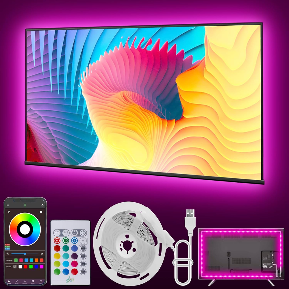 Led Lights for TV, 20ft TV Backlight for 32-80 Inch, USB Light Strip with Remote