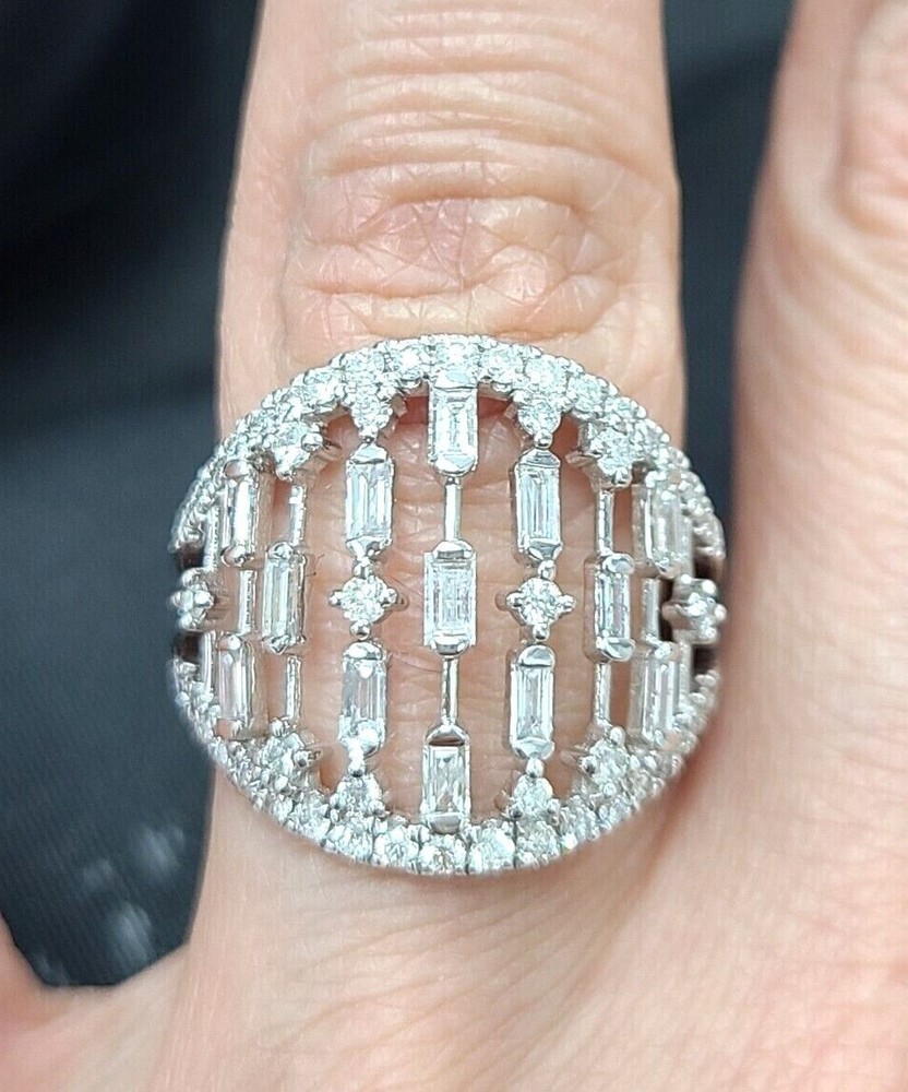 DEAL!1.20CT NATURAL BAGUETTES DIAMONDS LADIES BAND RING 14K GOLD.