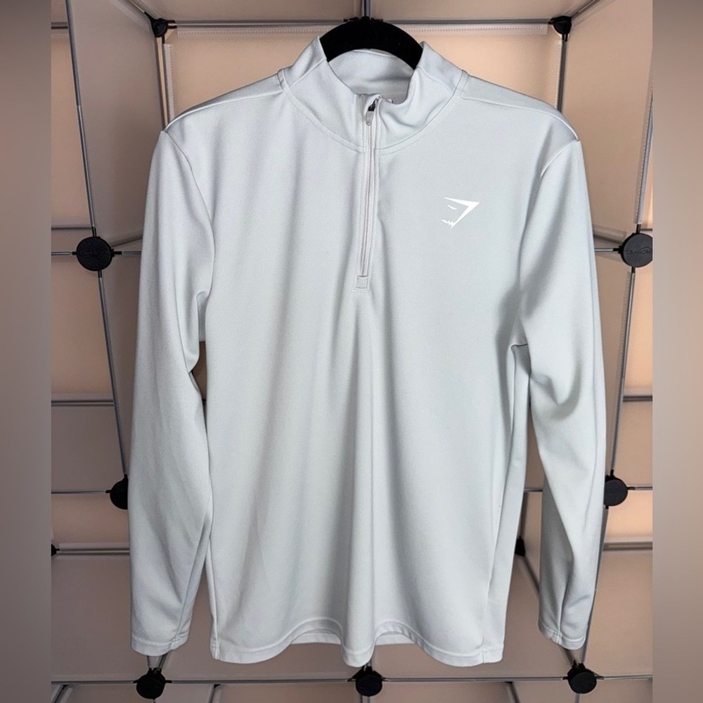 Gymshark Men's Arrival 1/4 Zip Pullover Long Sleeve Shirt Grey Size S
