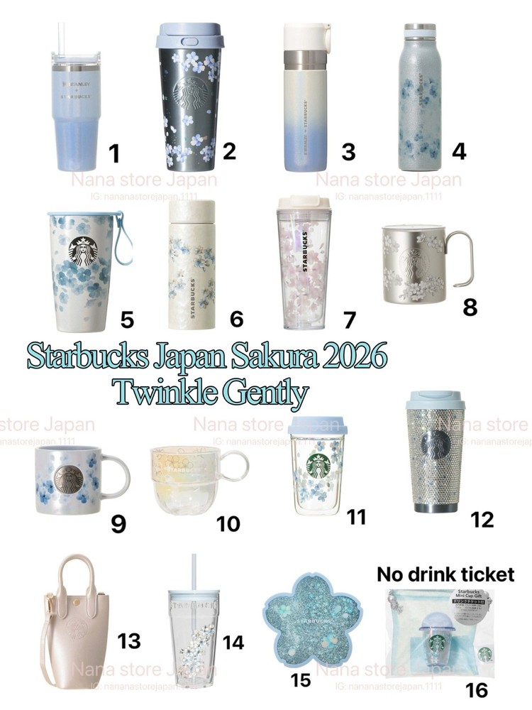 Pre Starbucks Japan Sakura 2026 Twinkle Gently Tumbler Bottle Mug Glass Gift