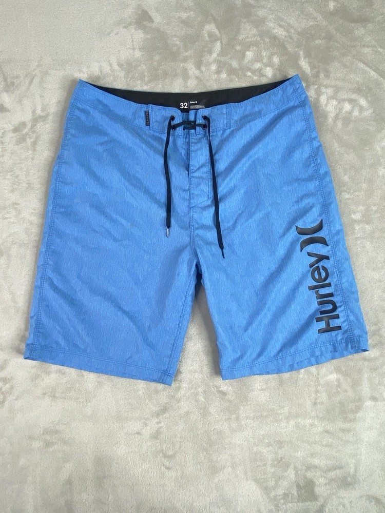 HURLEY Board Shorts Unlined Swimming Trunks Back Pocket Blue Men's Size 32