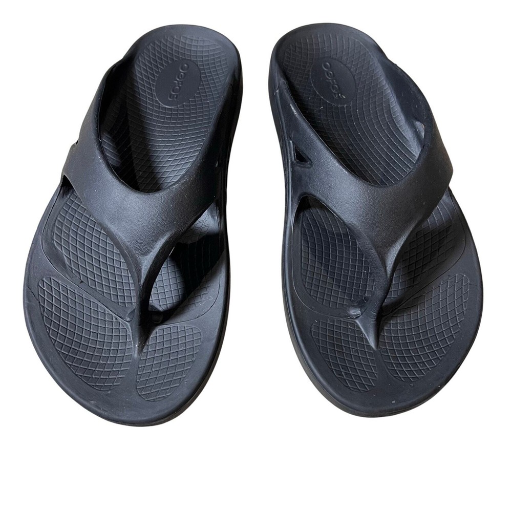 Oofos Ooriginal Flip Flop Thong Sport Sandals Black US M8 W10 Recovery Runner