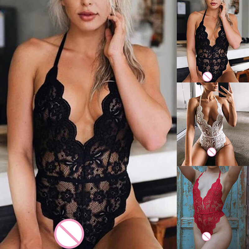Sexy Lace Lingerie Babydoll Bodysuit for Women Nightwear