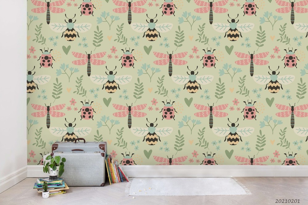 3D Flower Insect Watercolor Pattern Wall Murals Wallpaper Murals Wall Sticker 20