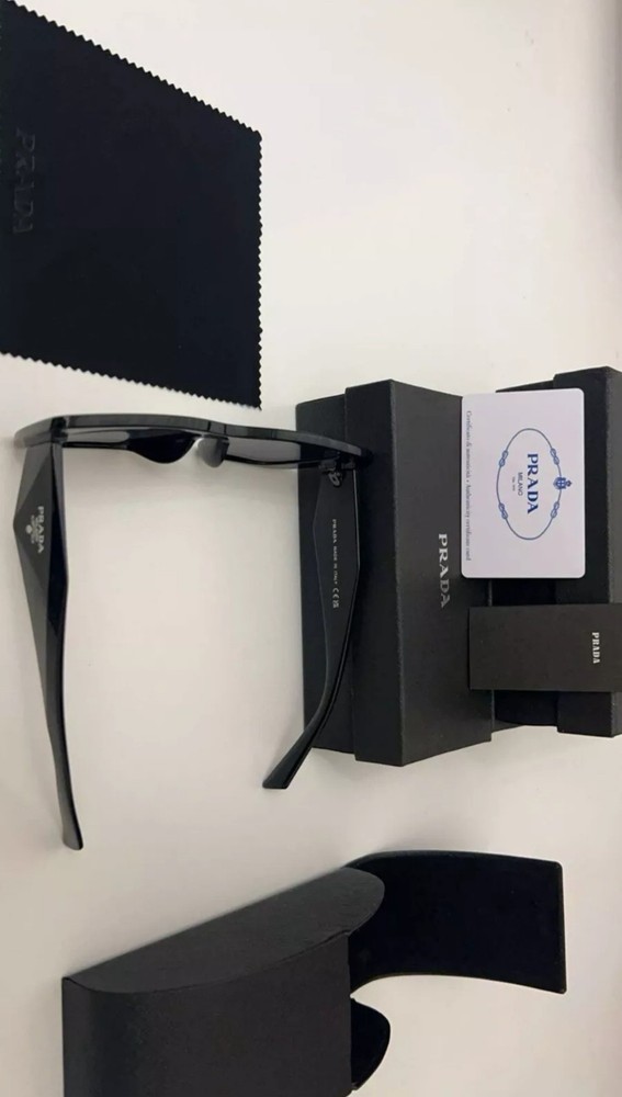 Prada PR17WS Women's Sunglasses Black Dark Grey Lens 49mm